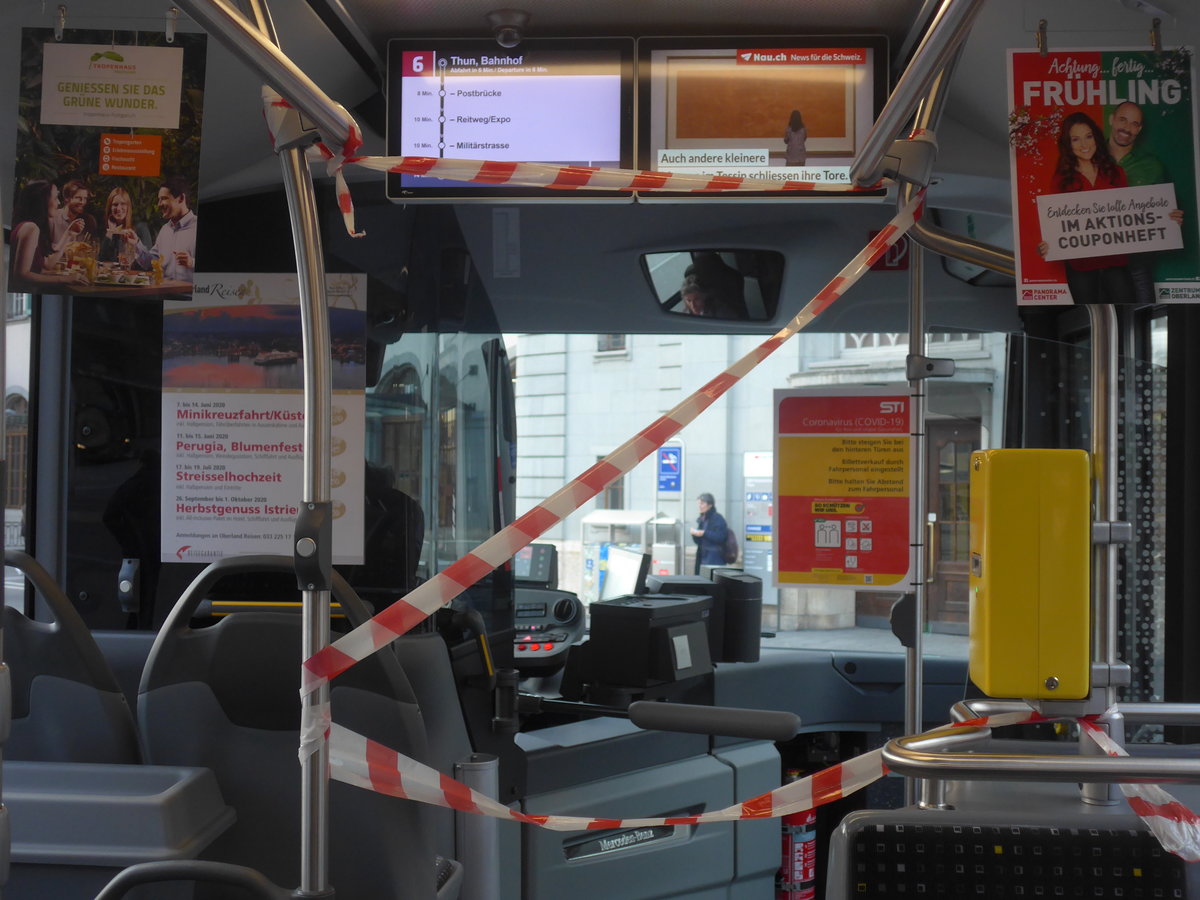 (215'112) - STI Thun - Nr. 408/BE 836'408 - Mercedes am 14. M�rz 2020 beim Bahnhof Thun (Innenaufnahme)