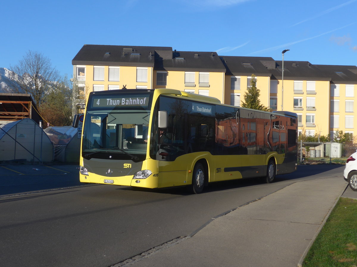(215'188) - STI Thun - Nr. 405/BE 843'405 - Mercedes am 15. M�rz 2020 in Thun-Lerchenfeld, Langestrasse
