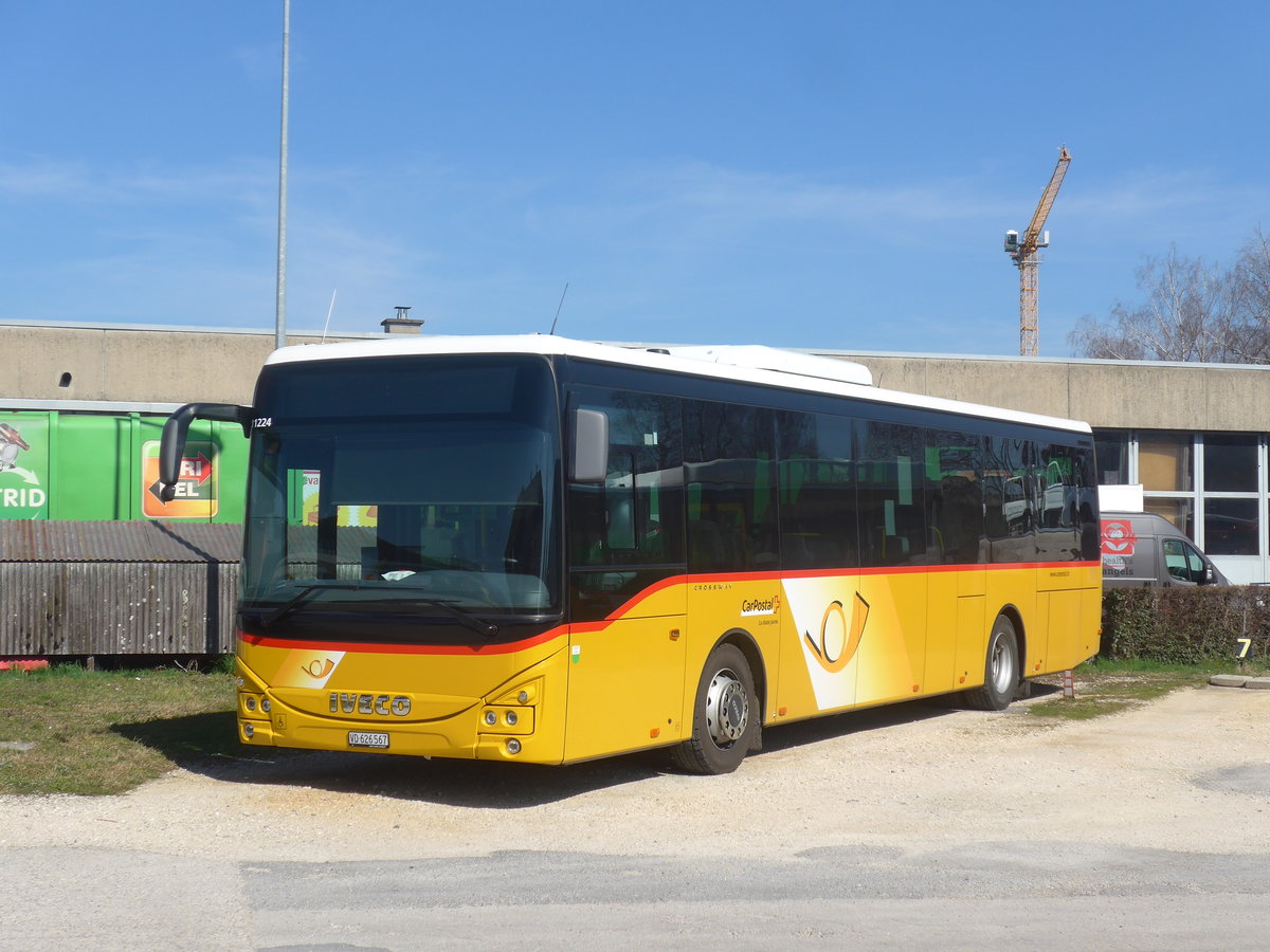 (215'218) - CarPostal Ouest - VD 626'567 - Iveco am 15. M�rz 2020 in Yverdon, Garage