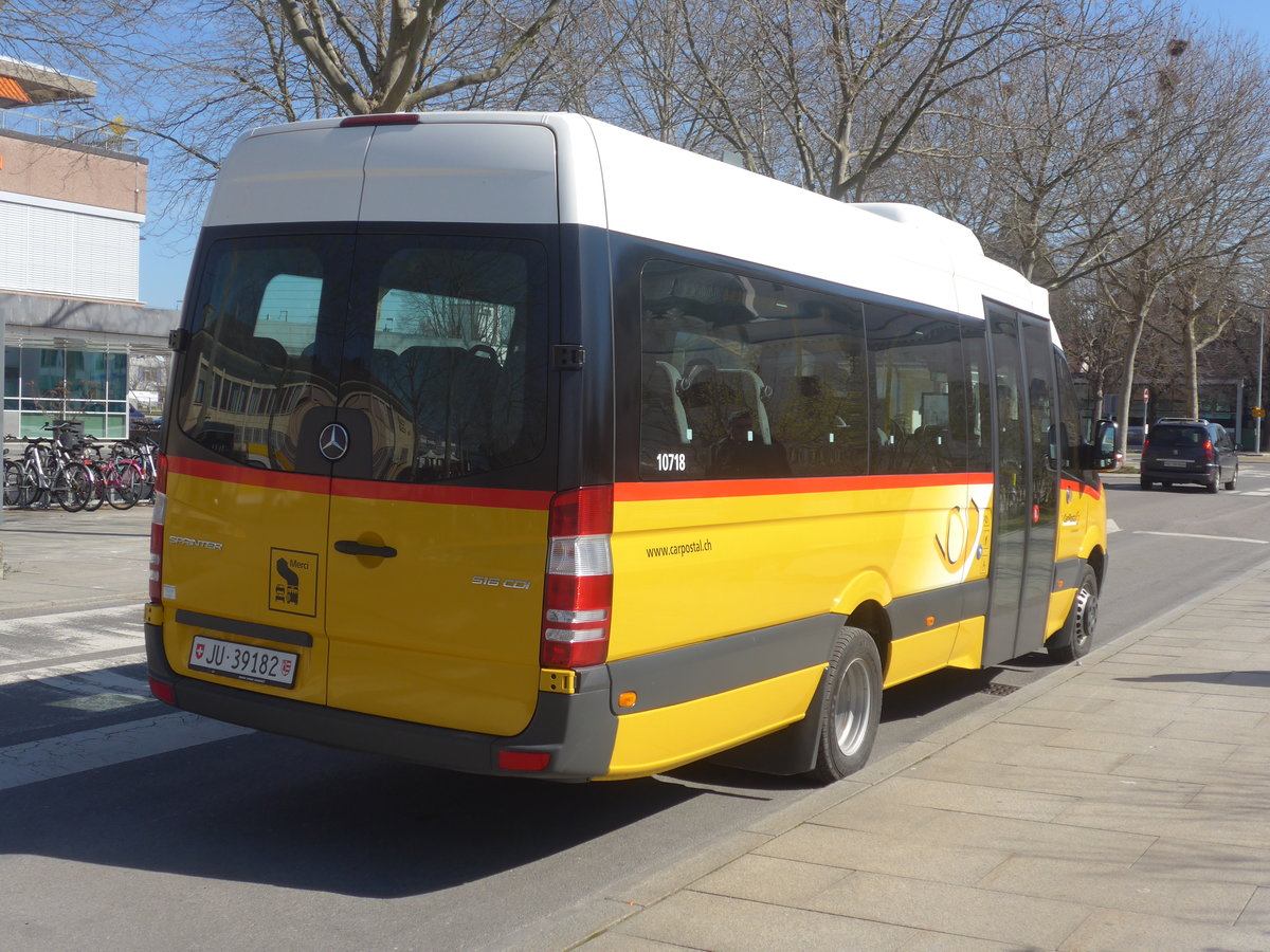 (215'228) - CarPostal Ouest - JU 39'182 - Mercedes am 15. M�rz 2020 beim Bahnhof Yverdon