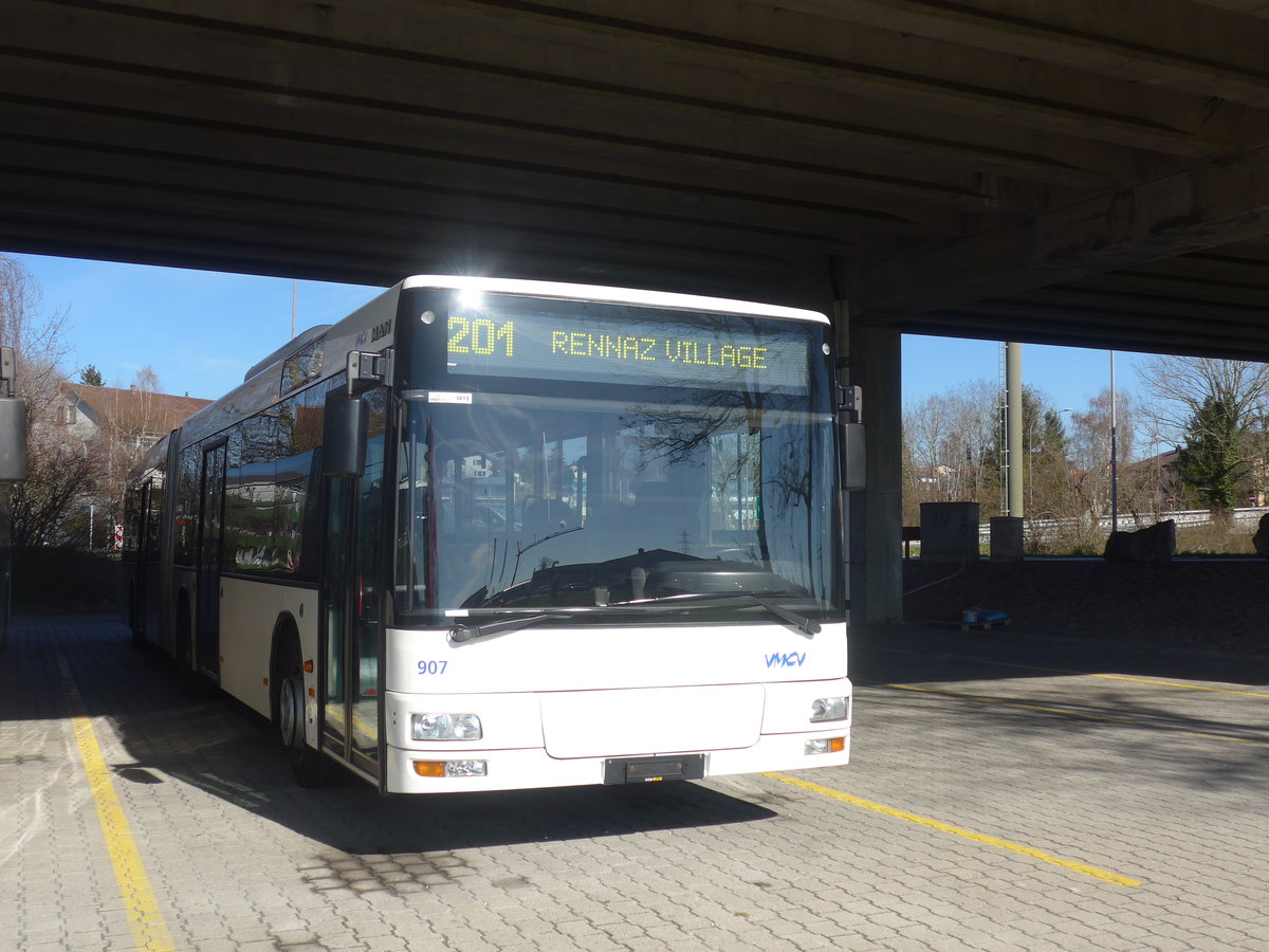 (215'259) - VMCV Clarens - Nr. 907 - MAN (ex PostAuto Z�rich Nr. 164; ex PostAuto Z�rich Nr. 26) am 15. M�rz 2020 in Kerzers, Murtenstrasse