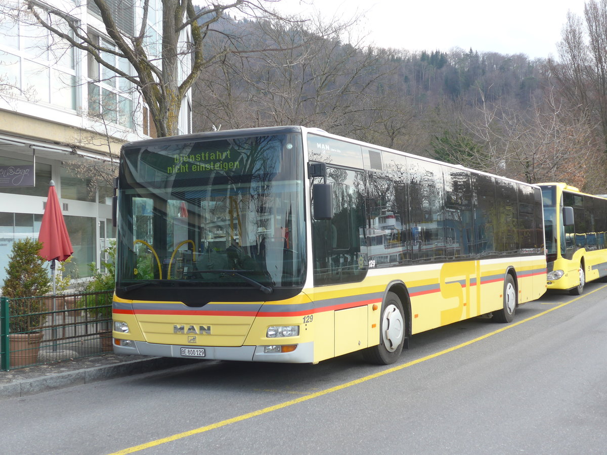 (215'286) - STI Thun - Nr. 129/BE 800'129 - MAN am 20. M�rz 2020 bei der Schiffl�ndte Thun
