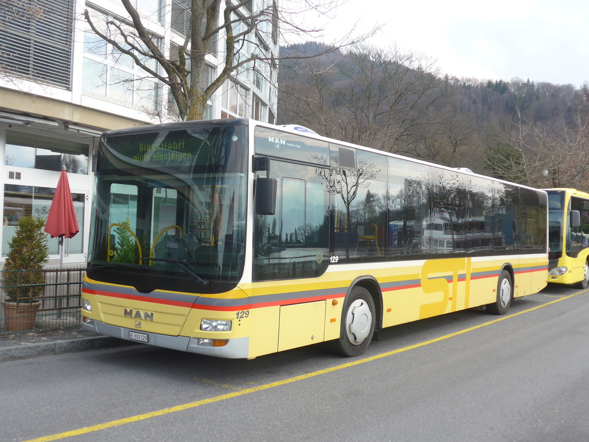 (215'287) - STI Thun - Nr. 129/BE 800'129 - MAN am 20. M�rz 2020 bei der Schiffl�ndte Thun