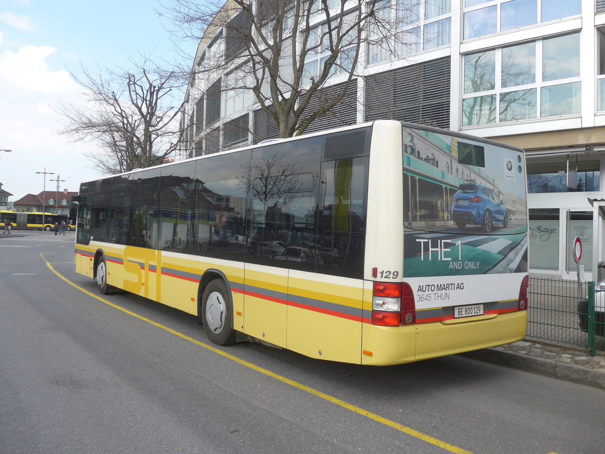 (215'289) - STI Thun - Nr. 129/BE 800'129 - MAN am 20. M�rz 2020 bei der Schiffl�ndte Thun