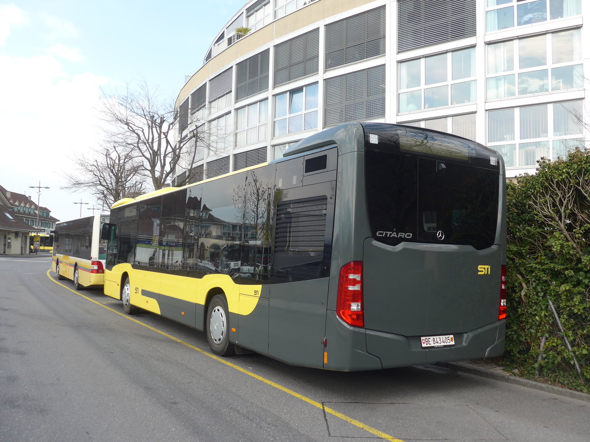 (215'291) - STI Thun - Nr. 405/BE 843'405 - Mercedes am 20. M�rz 2020 bei der Schiffl�ndte Thun