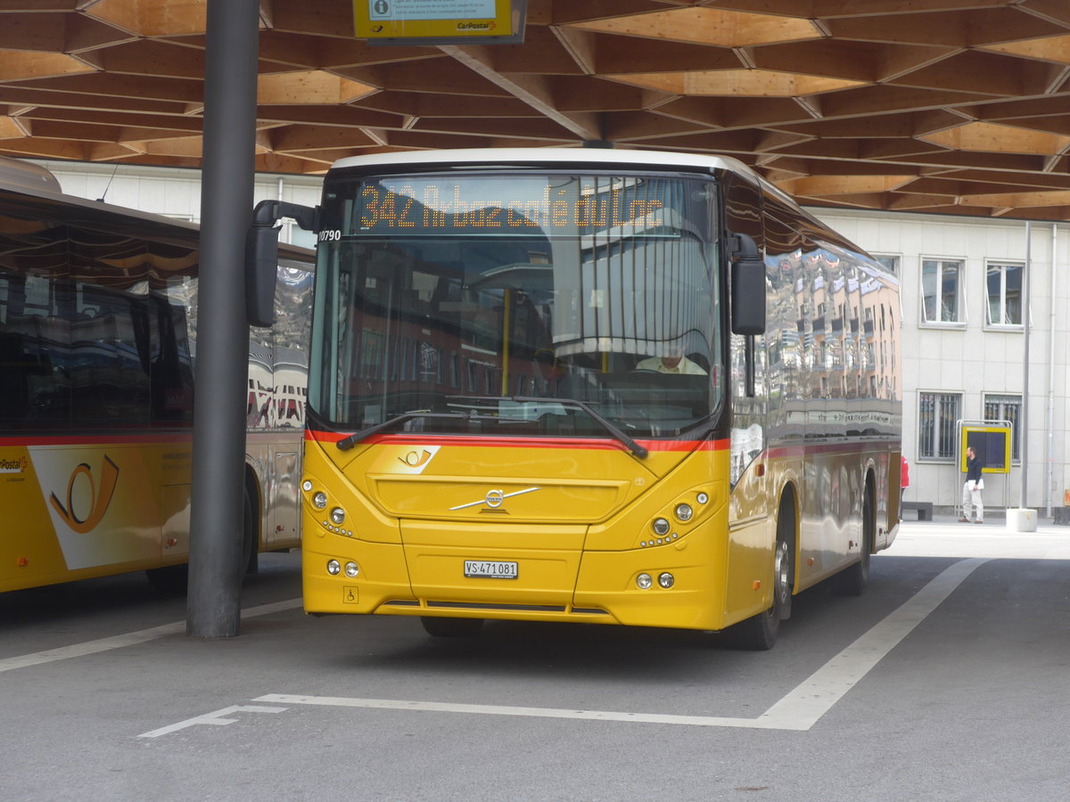 (215'302) - PostAuto Wallis - Nr. 34/VS 471'081 - Volvo (ex TRD, Savi�se) am 20. M�rz 2020 beim Bahnhof Sion