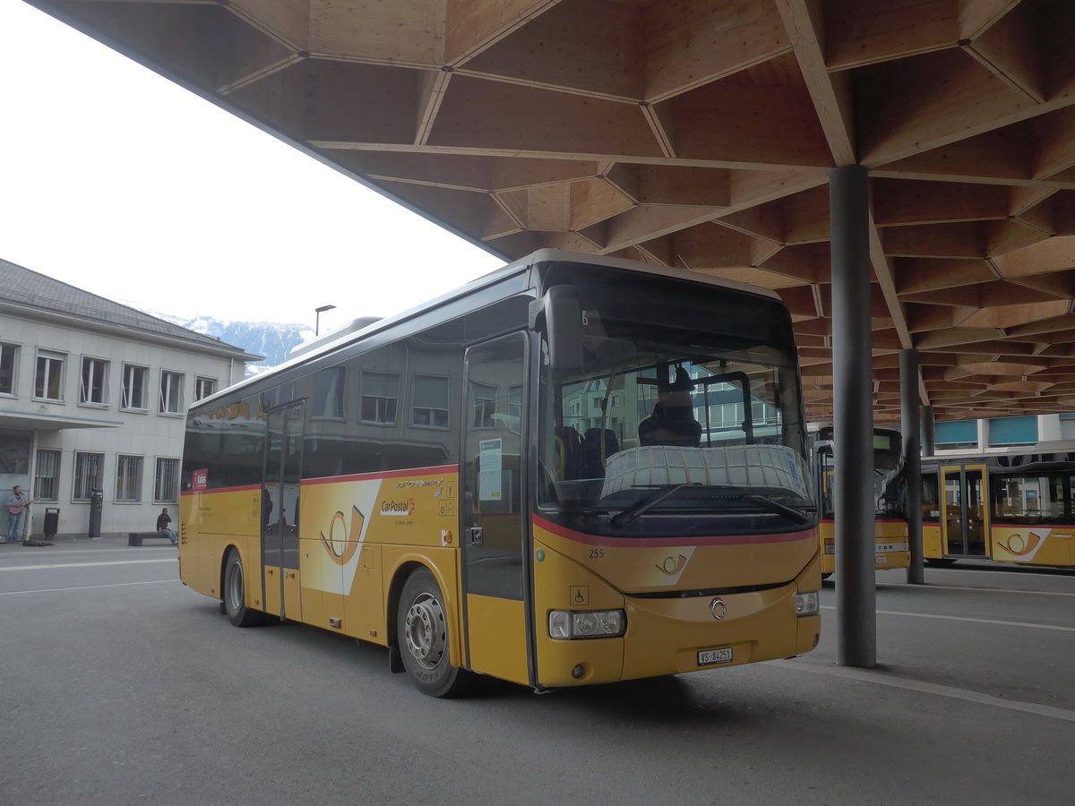 (215'325) - Buchard, Leytron - Nr. 255/VS 84'251 - Irisbus (ex Nr. 251) am 20. M�rz 2020 beim Bahnhof Sion