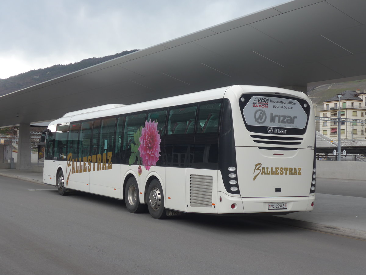 (215'337) - Ballestraz, Gr�ne - VS 22'948 - Irizar am 20. M�rz 2020 in Sierre, Busbahnhof