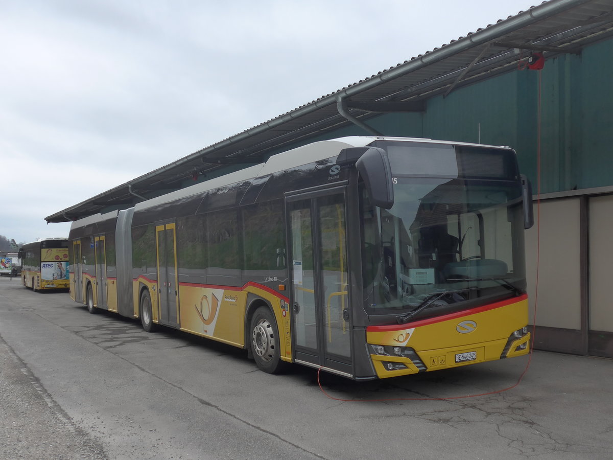 (215'373) - PostAuto Bern - BE 546'245 - Solaris am 22. M�rz 2020 in Laupen, Garage