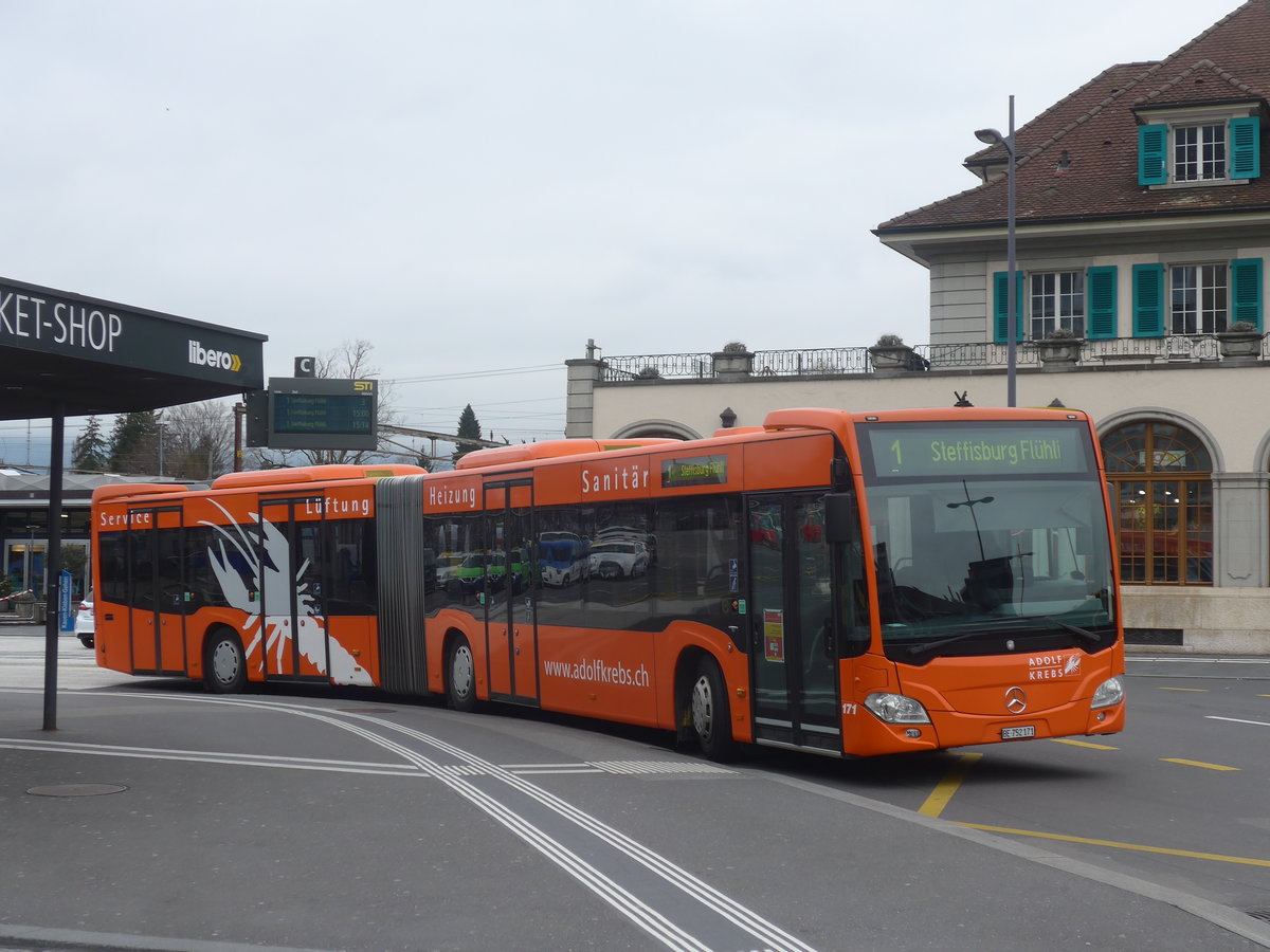 (215'462) - STI Thun - Nr. 171/BE 752'171 - Mercedes am 22. M�rz 2020 beim Bahnhof Thun