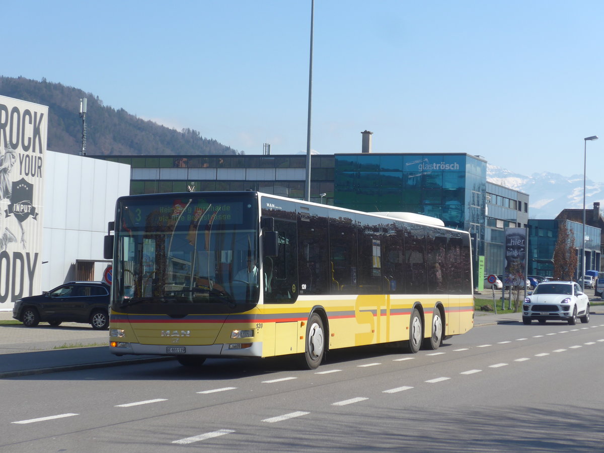 (215'487) - STI Thun - Nr. 139/BE 801'139 - MAN am 23. M�rz 2020 in Steffisburg, Burgergut