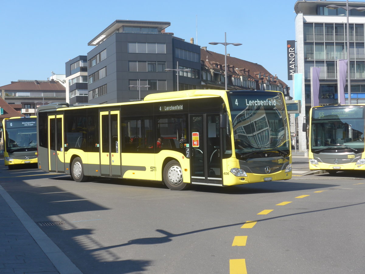 (215'497) - STI Thun - Nr. 406/BE 820'406 - Mercedes am 24. M�rz 2020 beim Bahnhof Thun