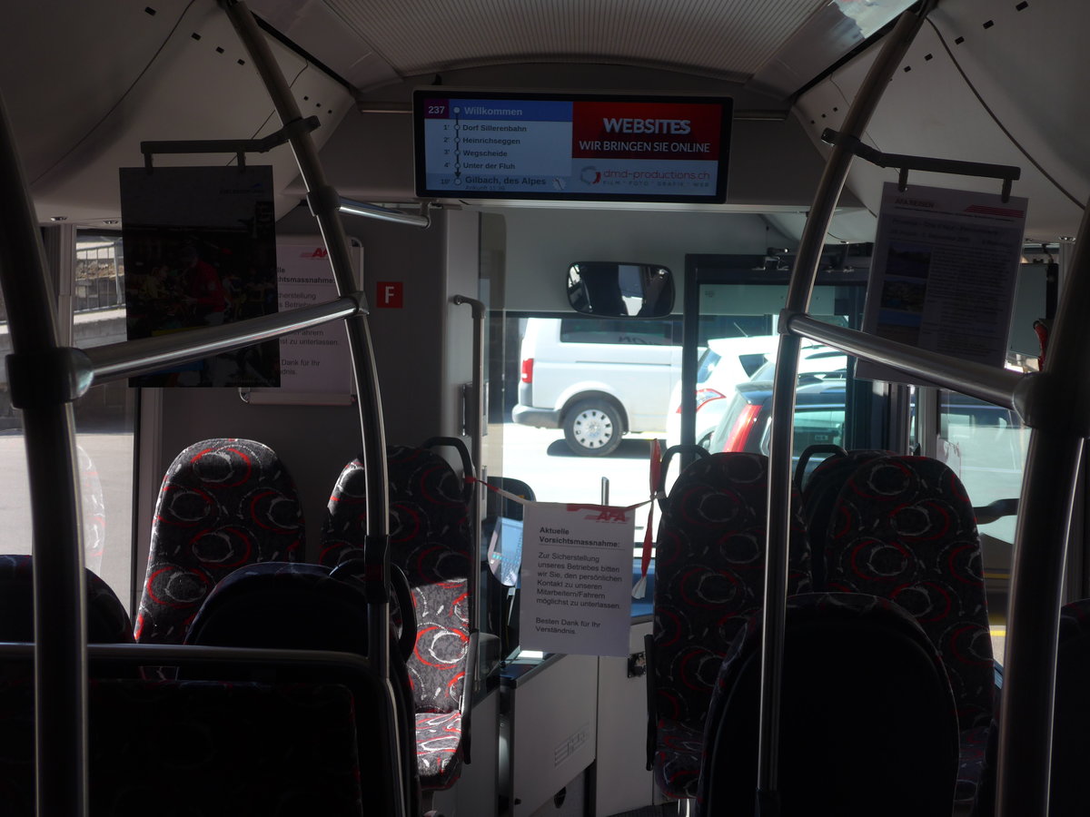 (215'542) - AFA Adelboden - Nr. 55/BE 611'055 - Scania/Hess am 25. M�rz 2020 in Adelboden, Busstation (Innenaufnahme)