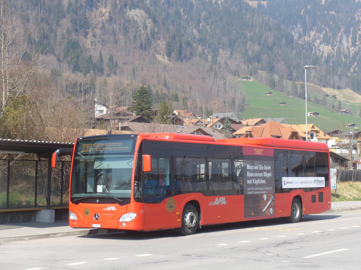 (215'553) - AFA Adelboden - Nr. 28/BE 43'089 - Mercedes am 25. M�rz 2020 beim Bahnhof Frutigen
