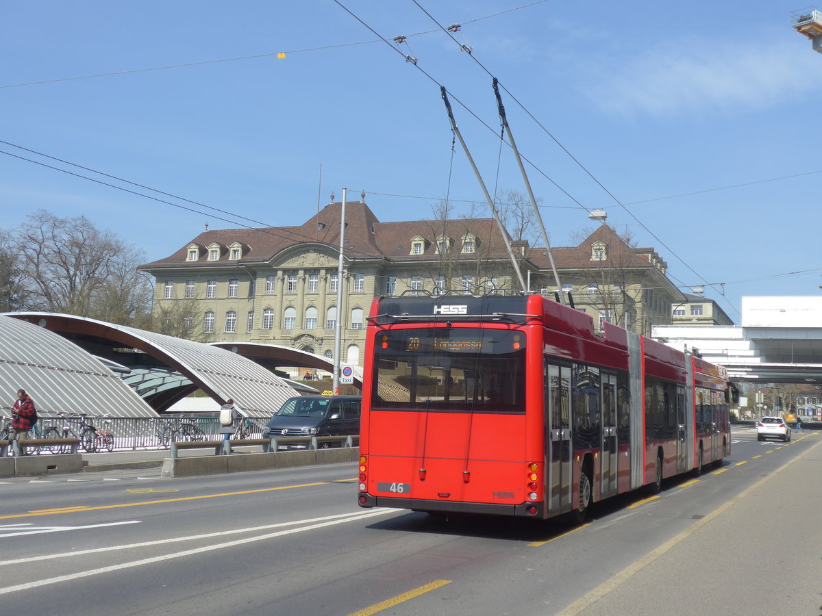 (215'586) - Bernmobil, Bern - Nr. 46 - Hess/Hess Doppelgelenktrolleybus am 27. M�rz 2020 in Bern, Schanzenstrasse