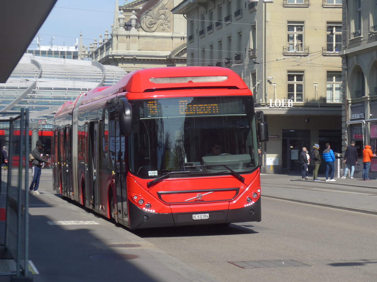 (215'605) - Bernmobil, Bern - Nr. 884/BE 832'884 - Volvo am 27. M�rz 2020 beim Bahnhof Bern