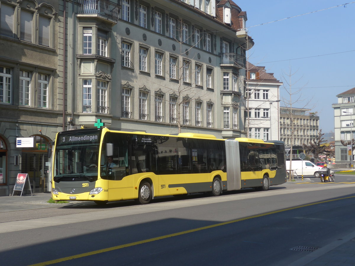 (215'645) - STI Thun - Nr. 705/BE 754'705 - Mercedes am 28. M�rz 2020 in Thun, Bahnhofstrasse