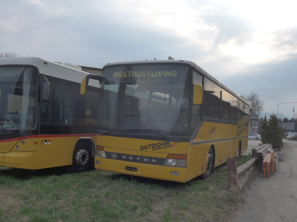 (215'656) - Outdoor Interlaken, Matten - Setra (ex Autopostale, Muggio; ex AutoPostale Ticino Nr. 500; ex Marchetti, Airolo) am 28. M�rz 2020 in Interlaken, Postgarage
