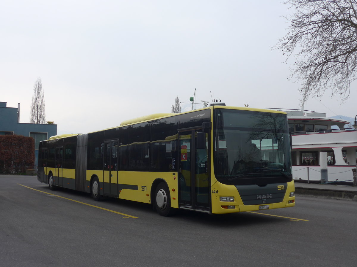 (215'666) - STI Thun - Nr. 144/BE 801'144 - MAN am 29. M�rz 2020 bei der Schiffl�ndte Thun