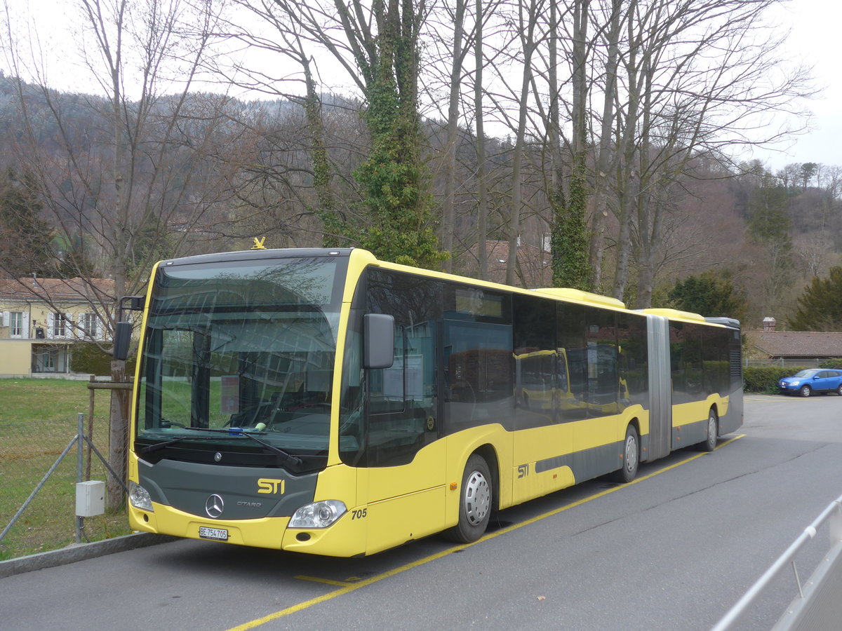(215'682) - STI Thun - Nr. 705/BE 754'705 - Mercedes am 30. M�rz 2020 bei der Schiffl�ndte Thun
