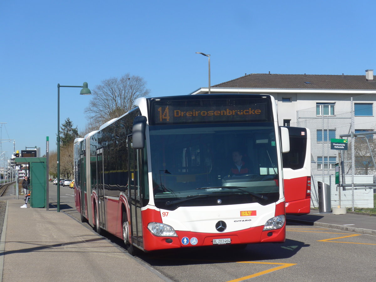 (215'724) - BLT Oberwil - Nr. 97/BL 203'464 - Mercedes (ex Gschwindl, A-Wien Nr. 8409) am 31. M�rz 2020 in Muttenz, Rothausstrasse