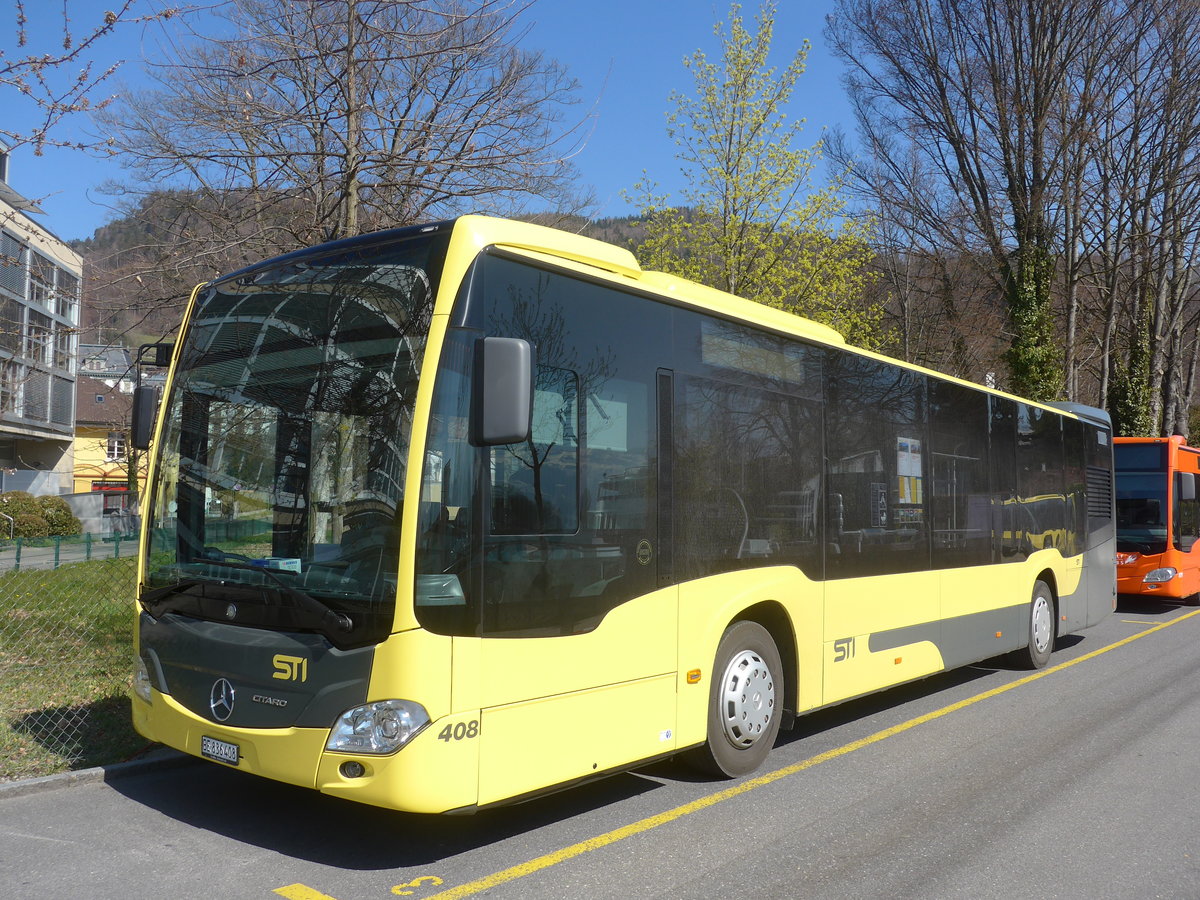 (215'777) - STI Thun - Nr. 408/BE 836'408 - Mercedes am 1. April 2020 bei der Schiffl�ndte Thun