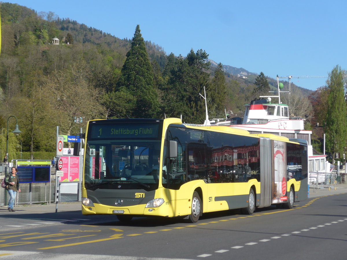 (216'052) - STI Thun - Nr. 173/BE 752'173 - Mercedes am 14. April 2020 bei der Schiffl�ndte Thun