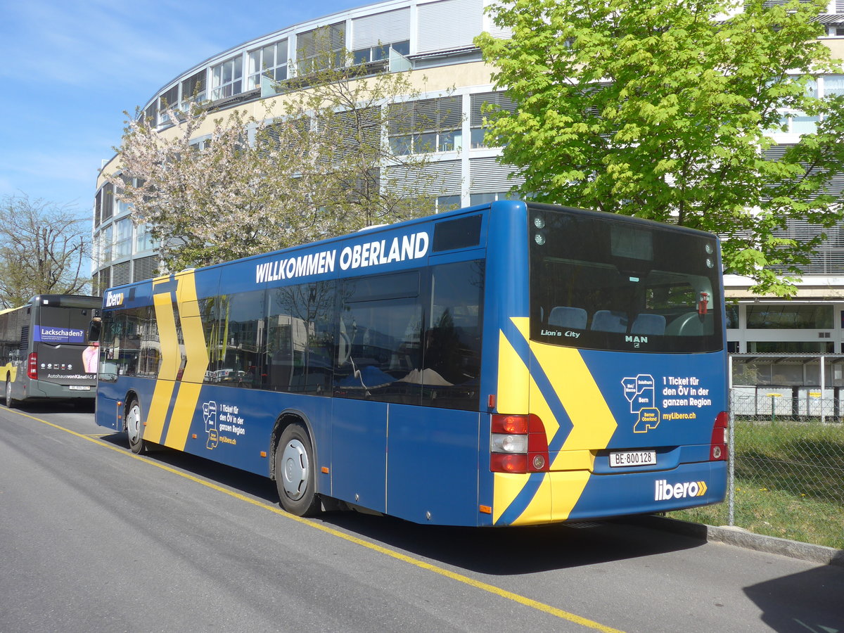 (216'106) - STI Thun - Nr. 128/BE 800'128 - MAN am 16. April 2020 bei der Schiffl�ndte Thun