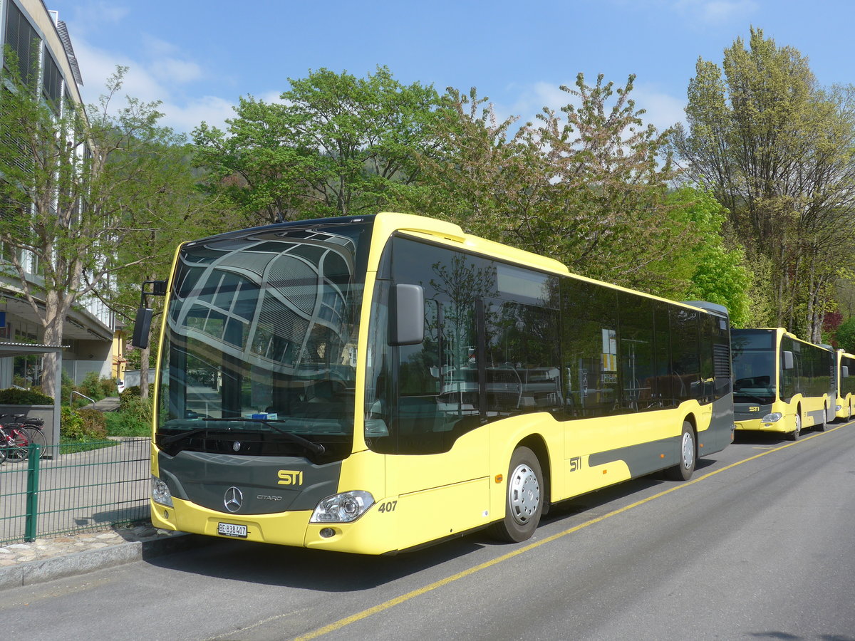 (216'291) - STI Thun - Nr. 407/BE 838'407 - Mercedes am 20. April 2020 bei der Schiffl�ndte Thun