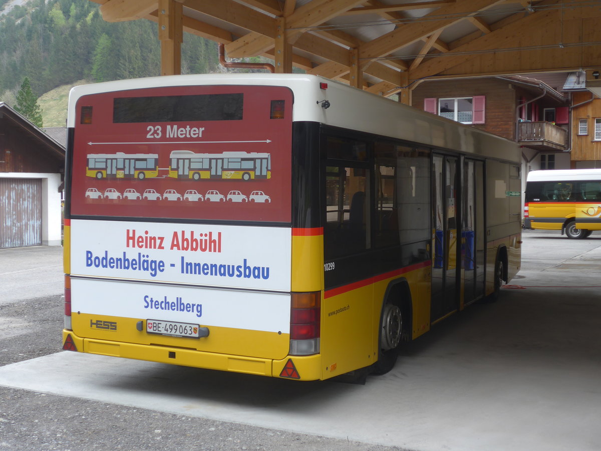 (216'320) - PostAuto Bern - BE 499'063 - Lanz+Marti/Hess Personenanh�nger (ex VBL Luzern Nr. 310) am 21. April 2020 in Stechelberg, Garage