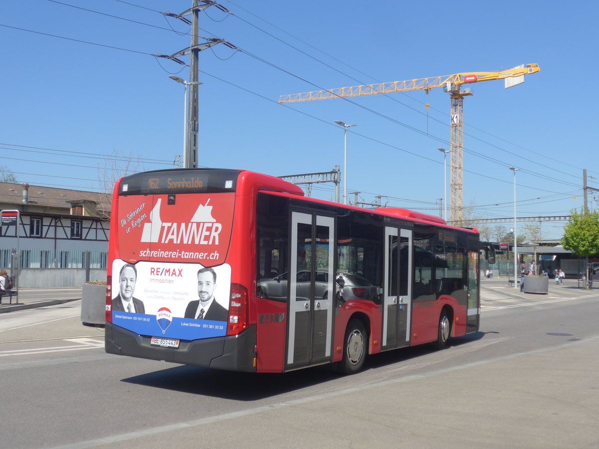 (216'347) - Bernmobil, Bern - Nr. 443/BE 855'443 - Mercedes am 22. April 2020 beim Bahnhof M�nsingen