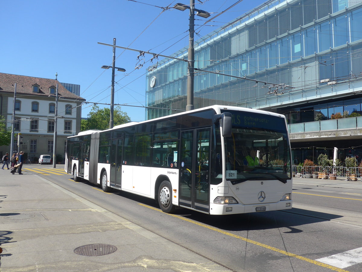 (216'367) - Intertours, Domdidier - Nr. 203/FR 300'668 - Mercedes (ex VZO Gr�ningen Nr. 53) am 22. April 2020 beim Bahnhof Bern