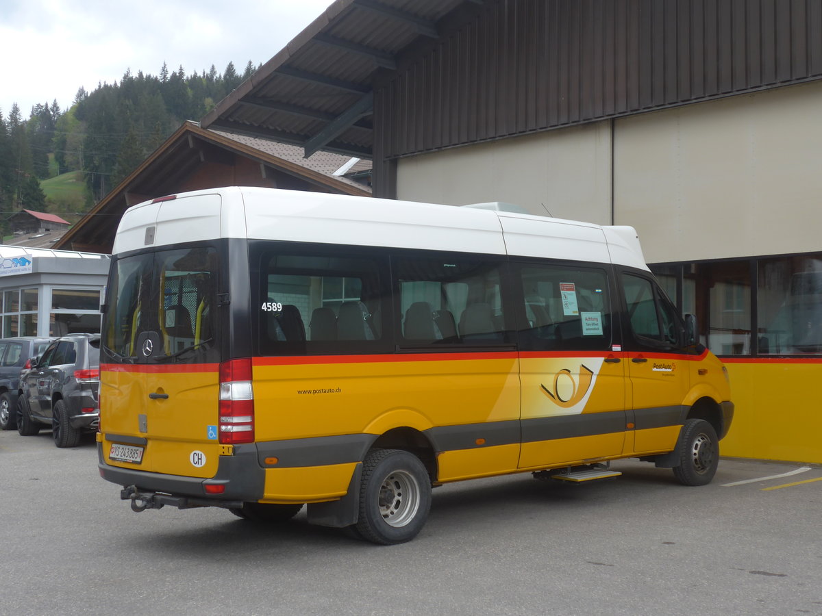 (216'496) - PostAuto Wallis - VS 243'885 - Mercedes am 26. April 2020 in Gstaad, Garage K�bli (Einsatz K�bli)