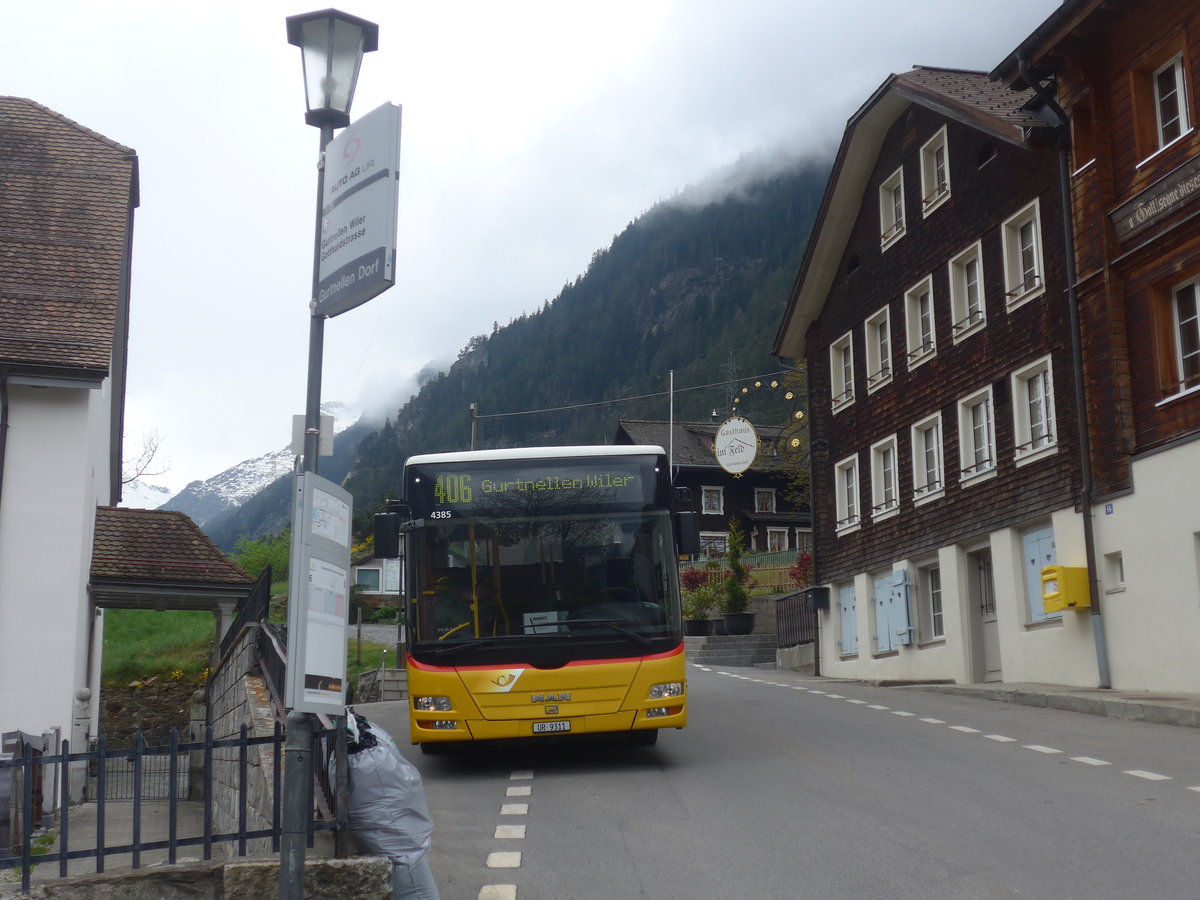 (216'550) - AAGU Altdorf - Nr. 72/UR 9311 - MAN/G�ppel (ex PostAuto Bern; ex PostAuto Bern Nr. 217; ex RBS Worblaufen Nr. 217) am 28. April 2020 in Gurtnellen, Dorf