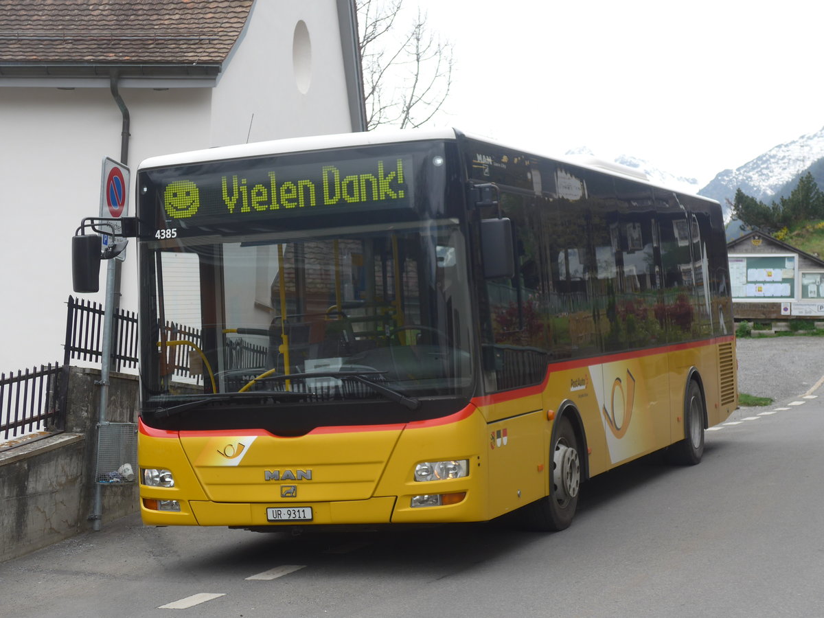 (216'551) - AAGU Altdorf - Nr. 72/UR 9311 - MAN/G�ppel (ex PostAuto Bern; ex PostAuto Bern Nr. 217; ex RBS Worblaufen Nr. 217) am 28. April 2020 in Gurtnellen, Dorf