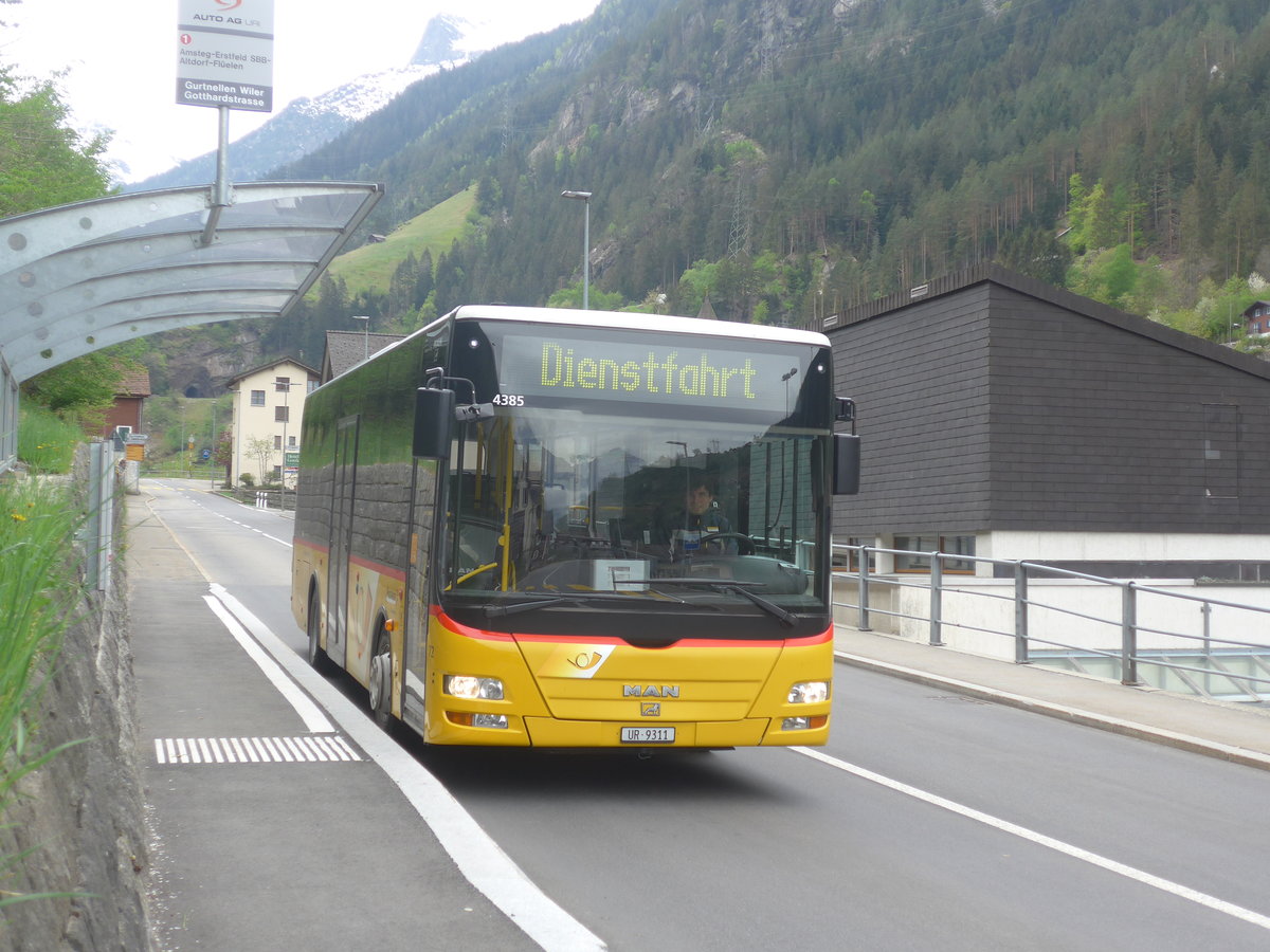 (216'554) - AAGU Altdorf - Nr. 72/UR 9311 - MAN/G�ppel (ex PostAuto Bern; ex PostAuto Bern Nr. 217; ex RBS Worblaufen Nr. 217) am 28. April 2020 in Gurtnellen Wiler, Gotthardstrasse