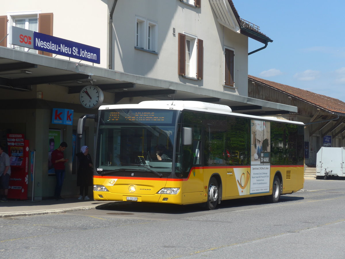 (216'805) - PostAuto Ostschweiz - SG 356'488 - Mercedes (ex Schmidt, Oberb�ren) am 9. Mai 2020 beim Bahnhof Nesslau-Neu St. Johann