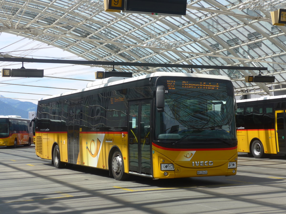 (217'207) - PostAuto Graub�nden - GR 170'431 - Iveco am 23. Mai 2020 in Chur, Postautostation