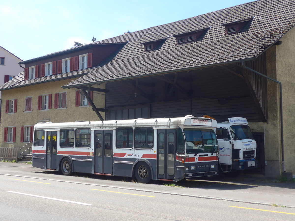 (217'390) - VBSG St. Gallen - Nr. 215 - Saurer/Hess am 30. Mai 2020 in Neuenhof, Z�rcherstrasse