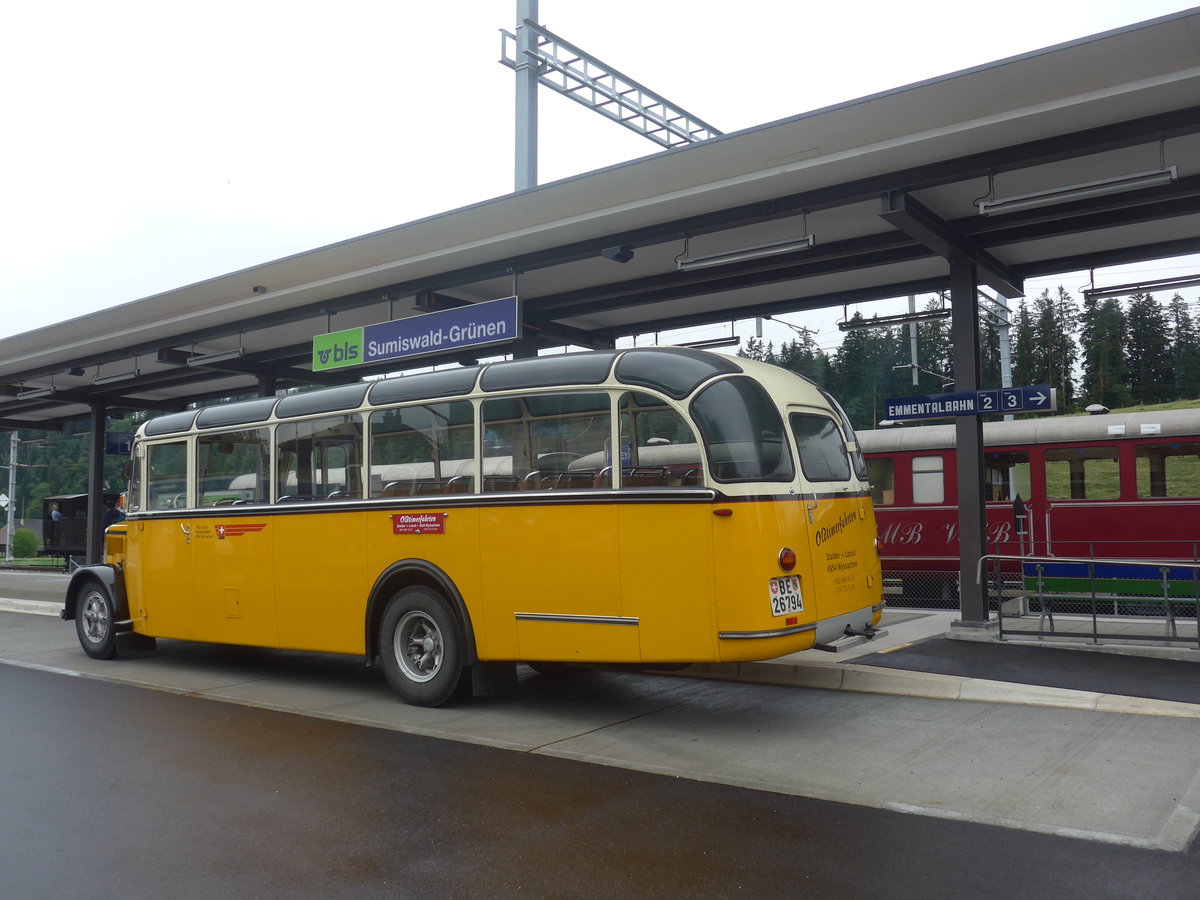 (217'970) - Loosli, Wyssachen - BE 26'794 - Saurer/R&J am 14. Juni 2020 beim Bahnhof Sumiswald-Gr�nen
