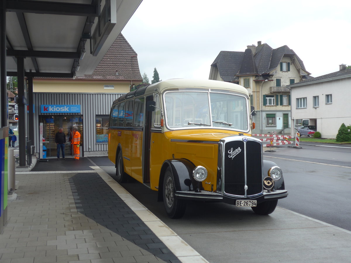 (217'972) - Loosli, Wyssachen - BE 26'794 - Saurer/R&J am 14. Juni 2020 beim Bahnhof Sumiswald-Gr�nen