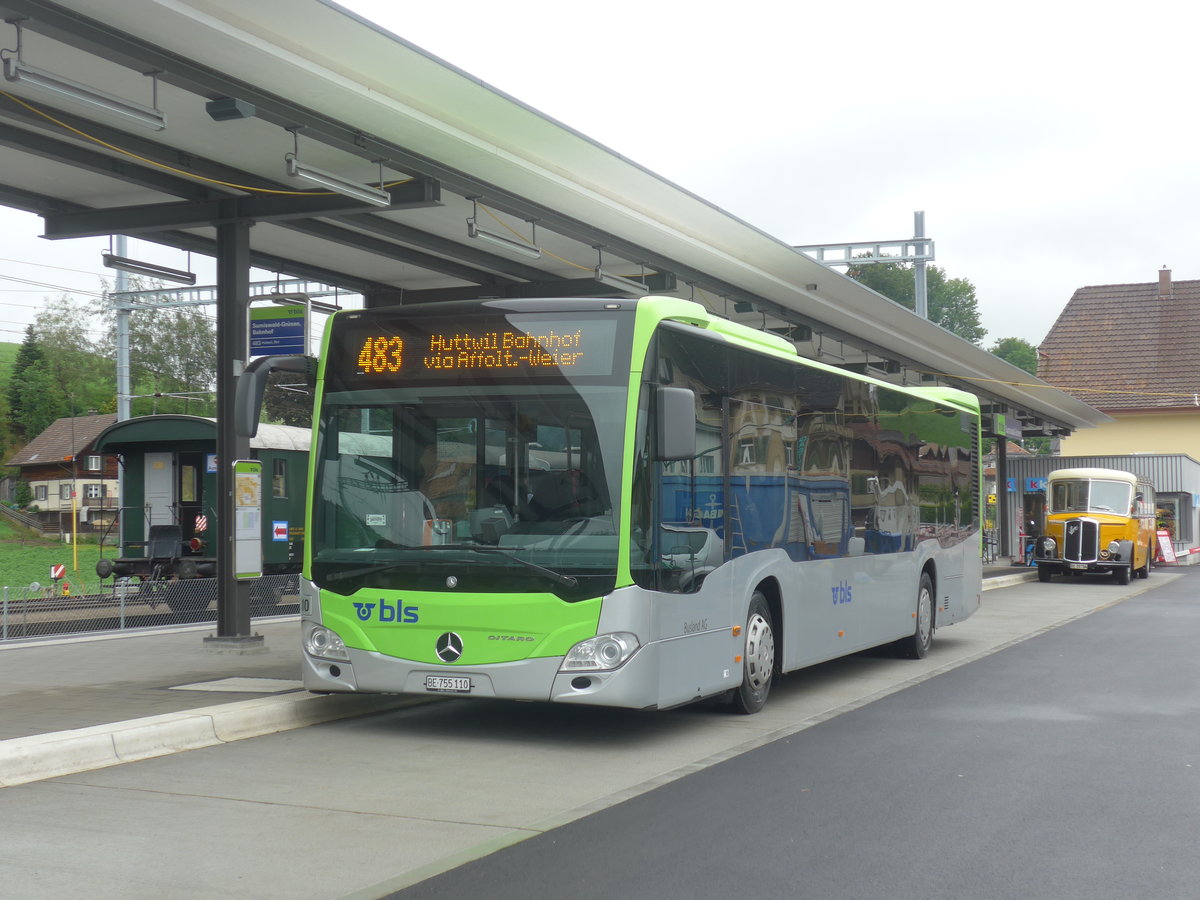 (217'977) - Busland, Burgdorf - Nr. 110/BE 755'110 - Mercedes am 14. Juni 2020 beim Bahnhof Sumiswald-Gr�nen