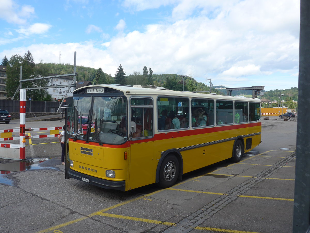 (218'195) - Ziegler, Pratteln - BL 76'492 - Saurer/T�scher (ex P 24'265) am 28. Juni 2020 beim Bahnhof Liestal