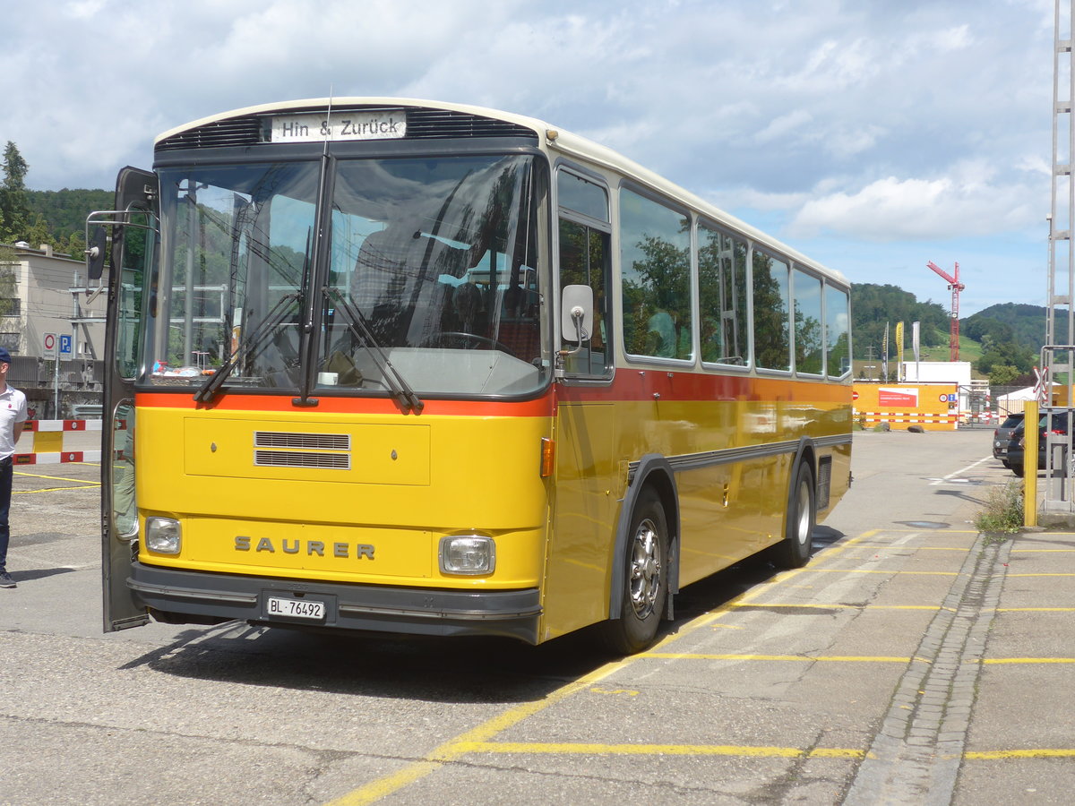 (218'197) - Ziegler, Pratteln - BL 76'492 - Saurer/T�scher (ex P 24'265) am 28. Juni 2020 beim Bahnhof Liestal