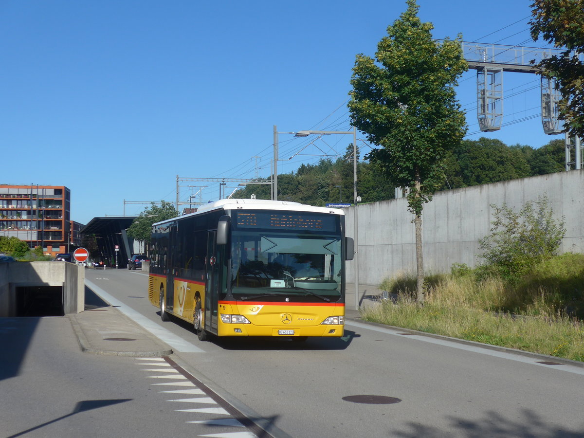 (218'421) - PostAuto Bern - Nr. 9/BE 652'123 - Mercedes (ex Klopfstein, Laupen Nr. 9) am 4. Juli 2020 beim Bahnhof Bern Br�nnen Westside
