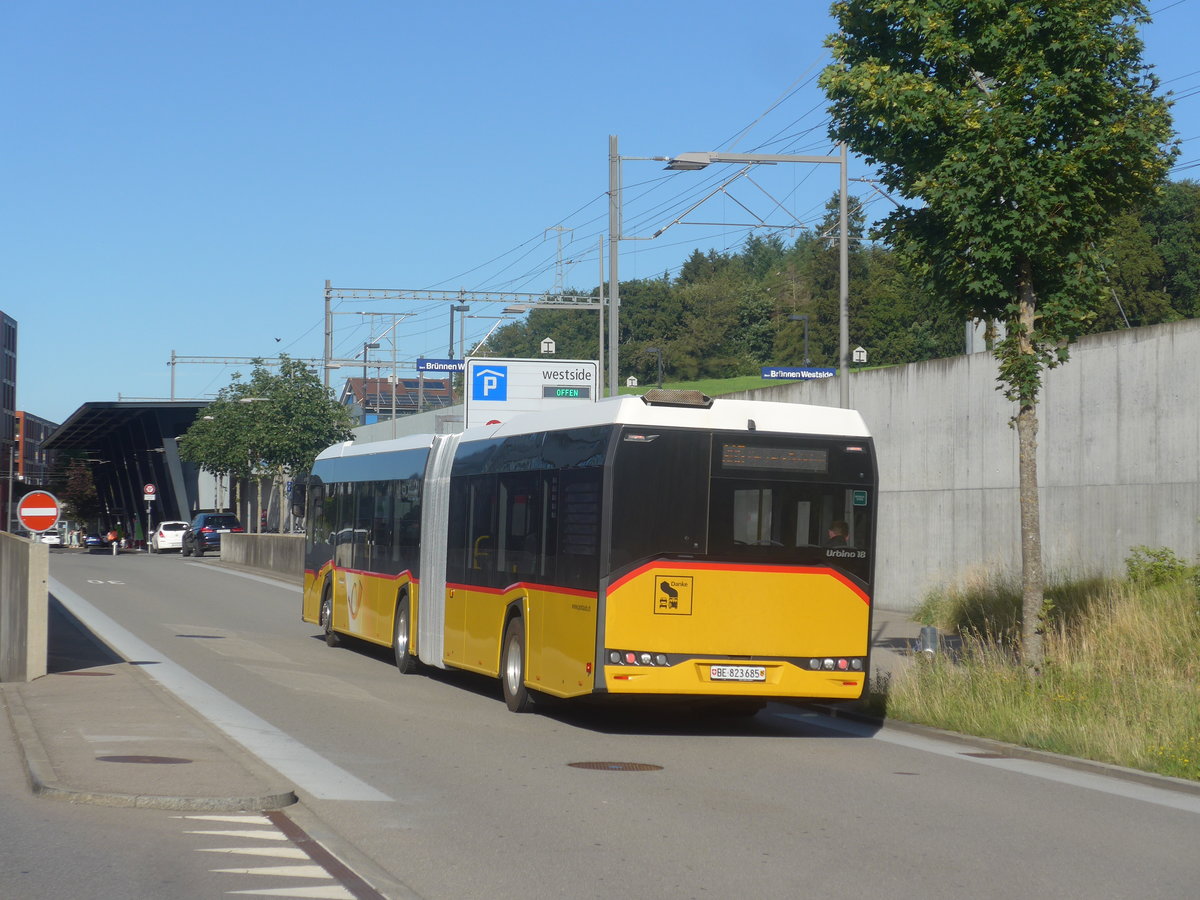 (218'425) - PostAuto Bern - Nr. 685/BE 823'685 - Solaris am 4. Juli 2020 beim Bahnhof Bern Br�nnen Westside
