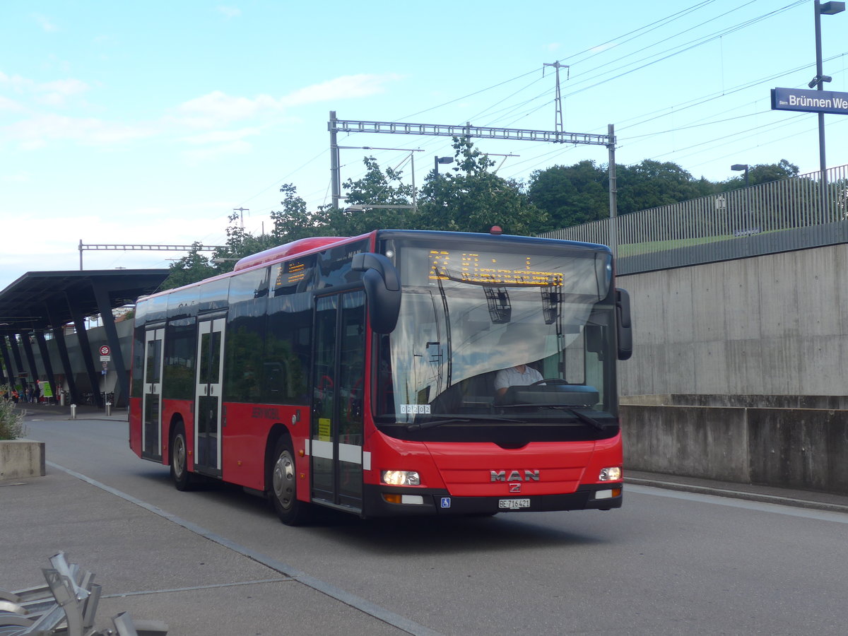 (218'584) - Bernmobil, Bern - Nr. 421/BE 716'421 - MAN am 6. Juli 2020 beim Bahnhof Bern Br�nnen Westside
