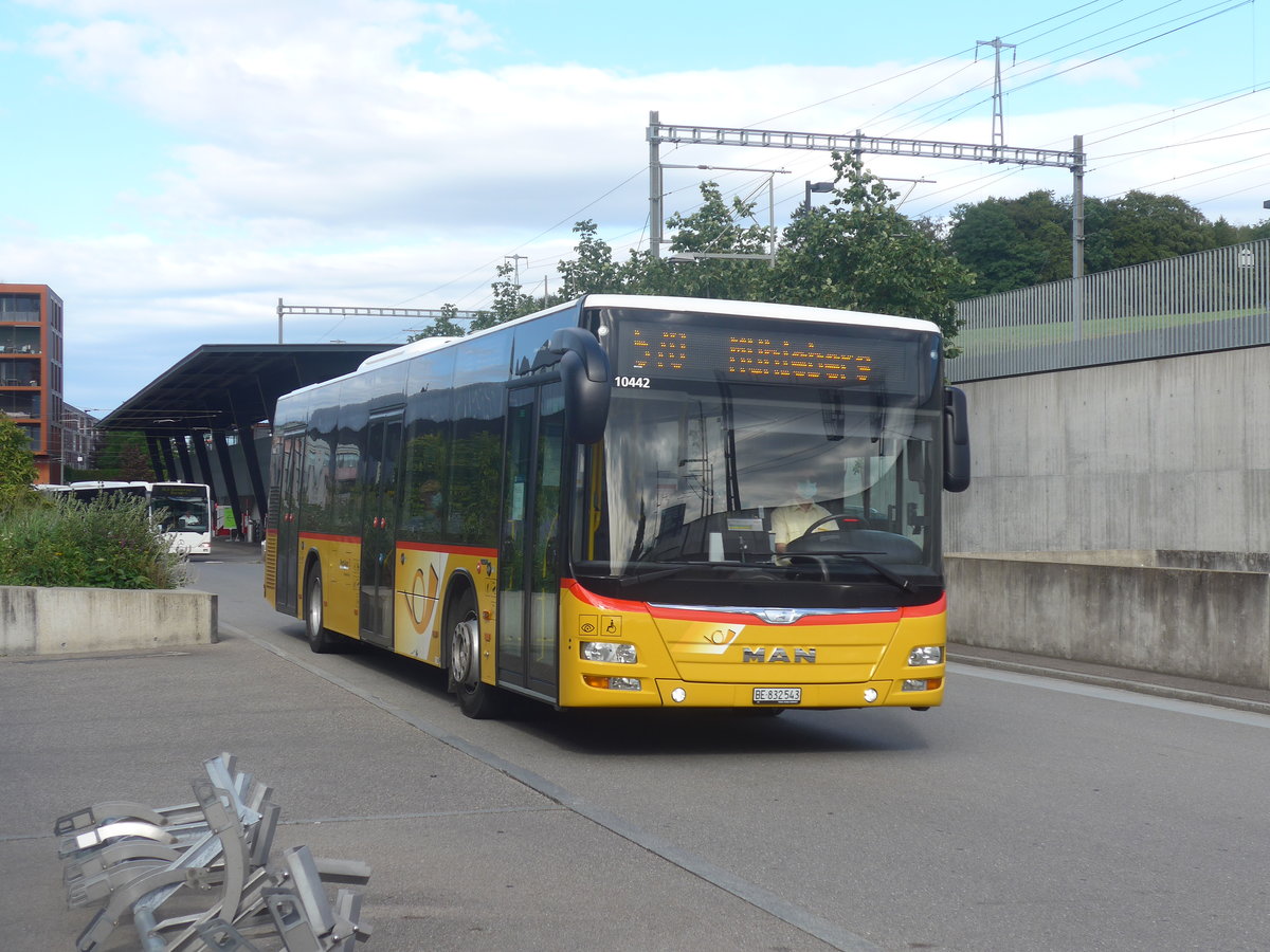 (218'596) - PostAuto Bern - Nr. 543/BE 832'543 - MAN am 6. Juli 2020 beim Bahnhof Bern Br�nnen Westside