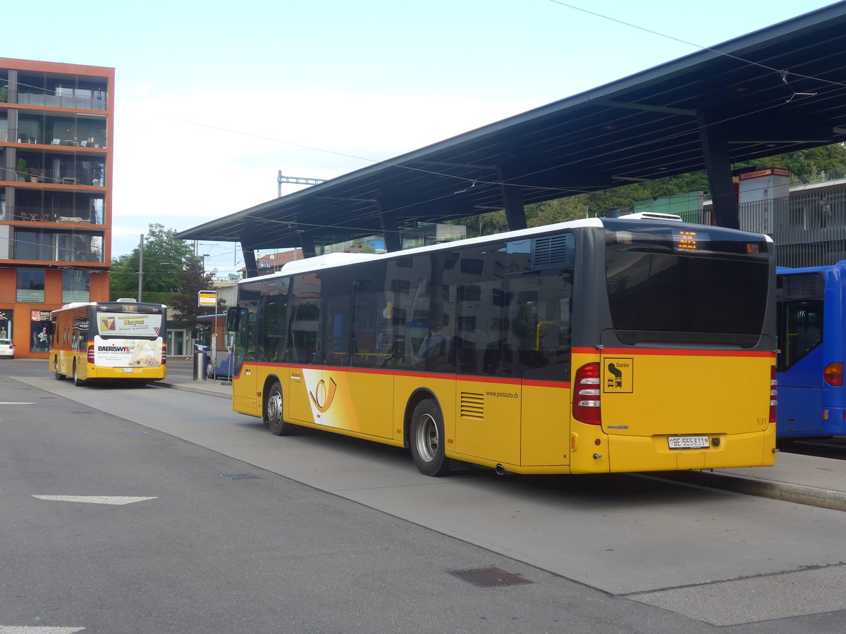 (218'601) - PostAuto Bern - Nr. 531/BE 555'831 - Mercedes am 6. Juli 2020 beim Bahnhof Bern Br�nnen Westside