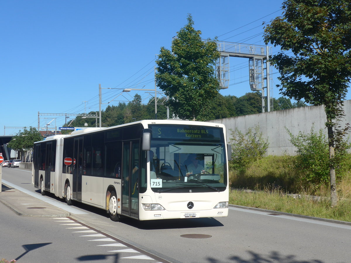 (218'695) - Intertours, Domdidier - Nr. 2011/FR 300'481 - Mercedes (ex STI Thun Nr. 135) am 12. Juli 2020 beim Bahnhof Bern Br�nnen Westside